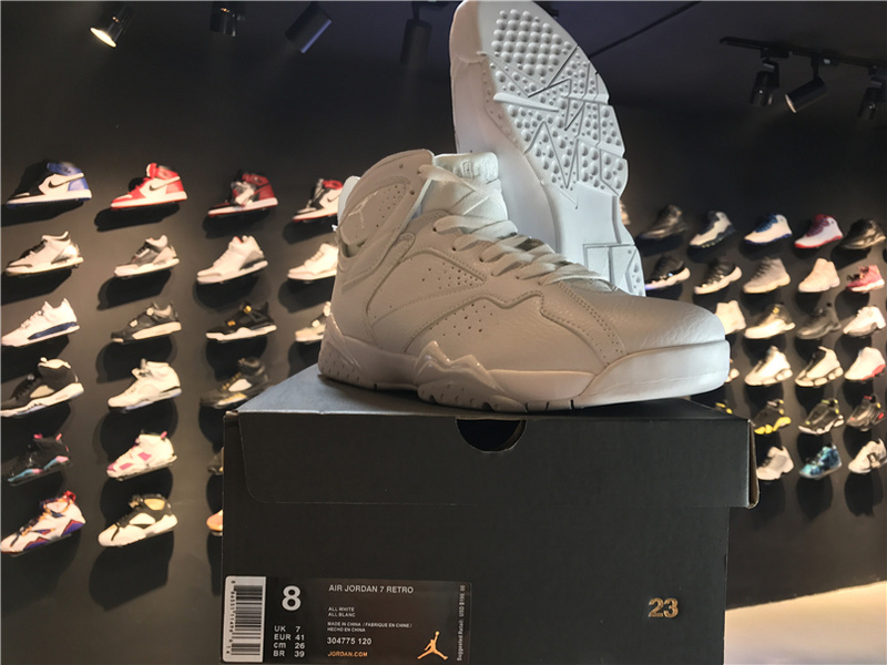 Air Jordan 7 Pure Money All White Shoes - Click Image to Close